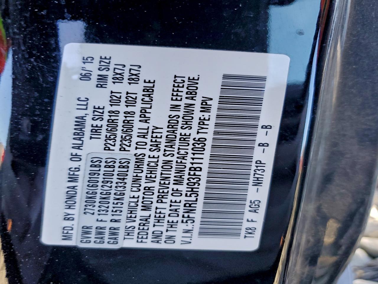 Honda Odyssey Touring Image 7