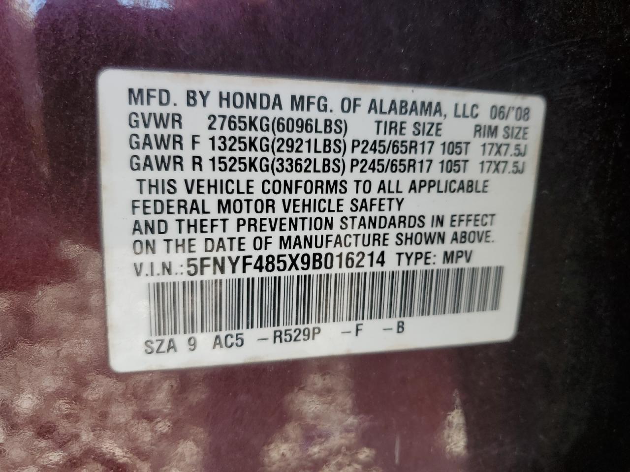 Honda Pilot Exl Image 9